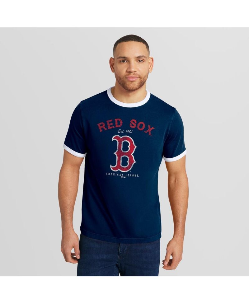 Darius Rucker Collection by Men's Navy Boston Red Sox Washed Ringer T-Shirt