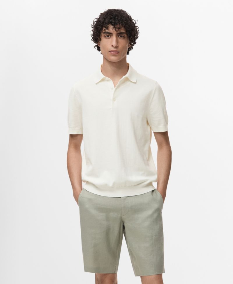 Men's Cotton Fine-Knit Polo Shirt