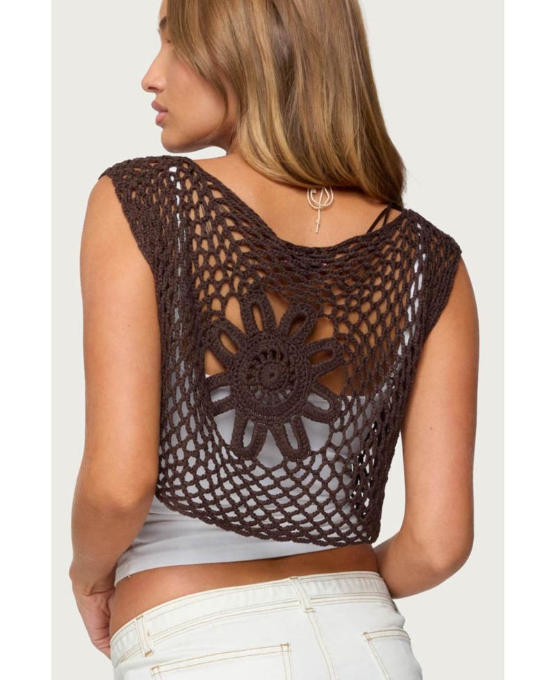 Women's Kelcie Tie Front Crochet Shrug