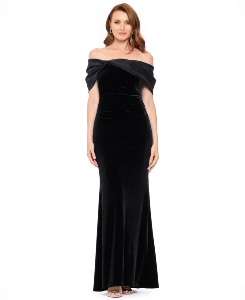 Women's Velvet Off-the-Shoulder Dress