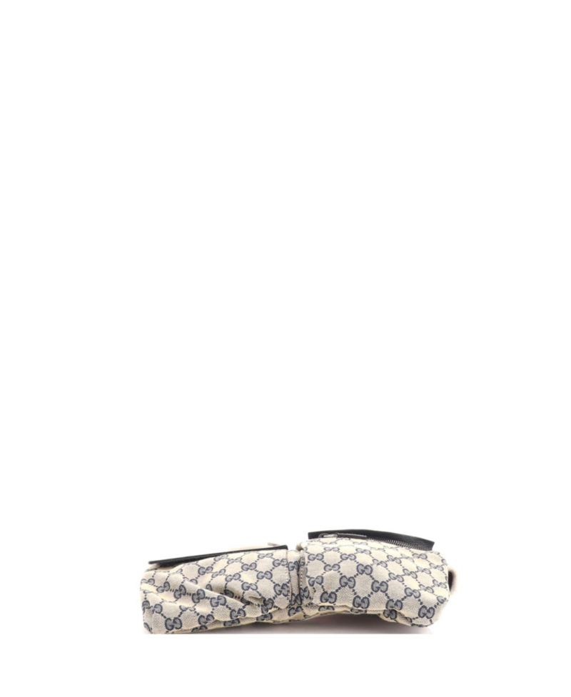 Small Vintage Double Belt Bag GG Canvas with Leather
