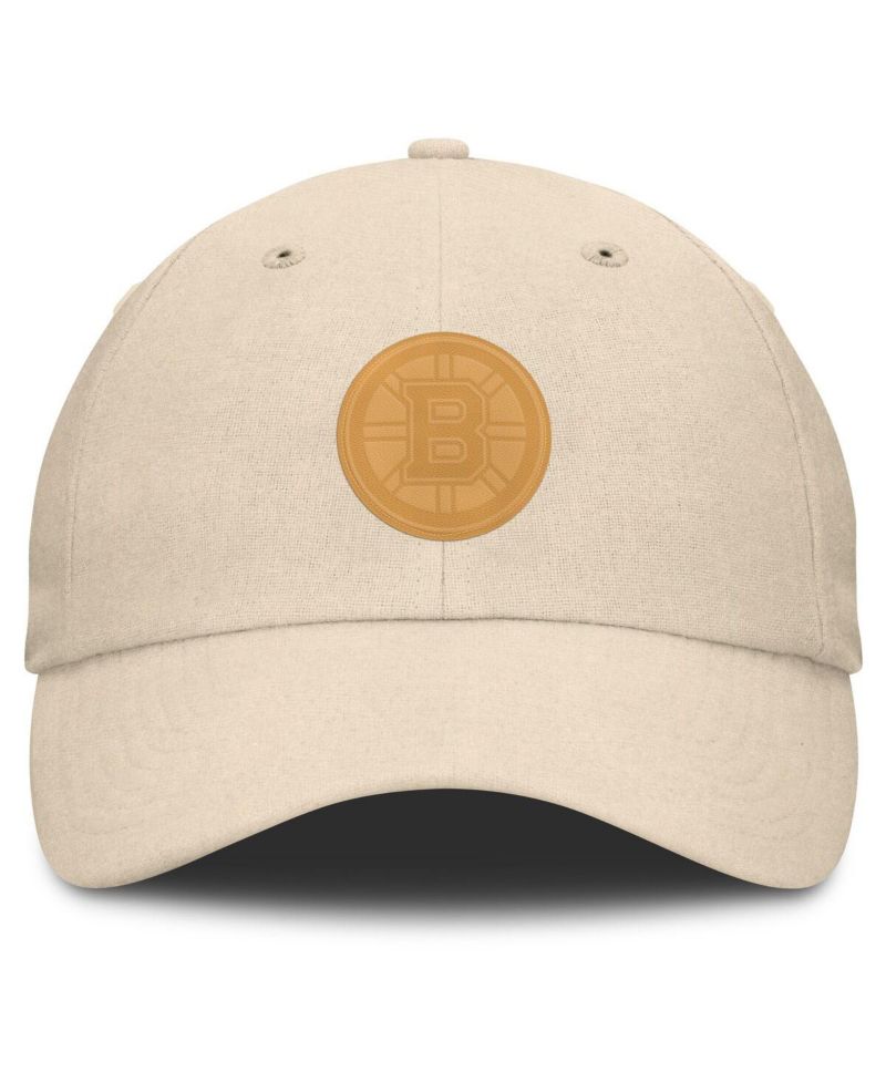 Men's Tan Boston Bruins Front Office Canvas Adjustable Hat