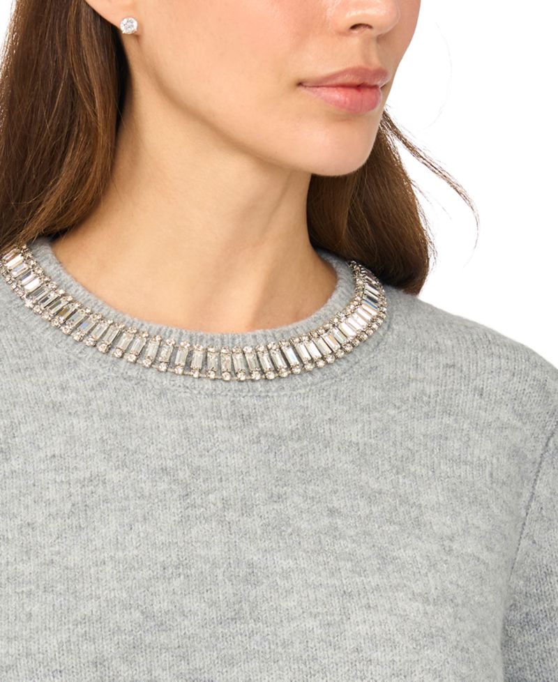 Women's Rhinestone Crewneck Sweater