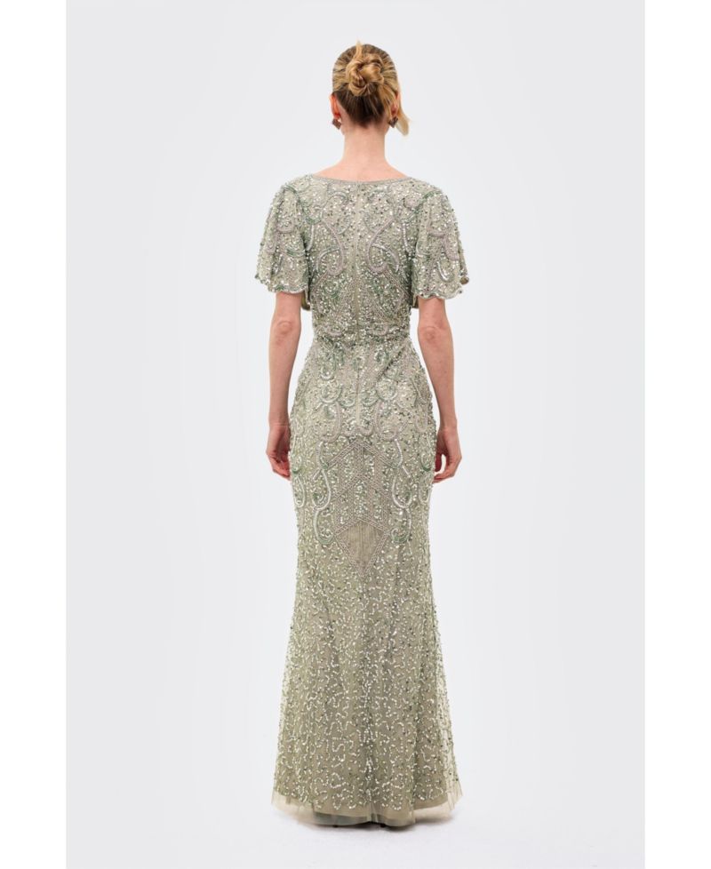 Women's Embellished Sequins Fitted Maxi Gown