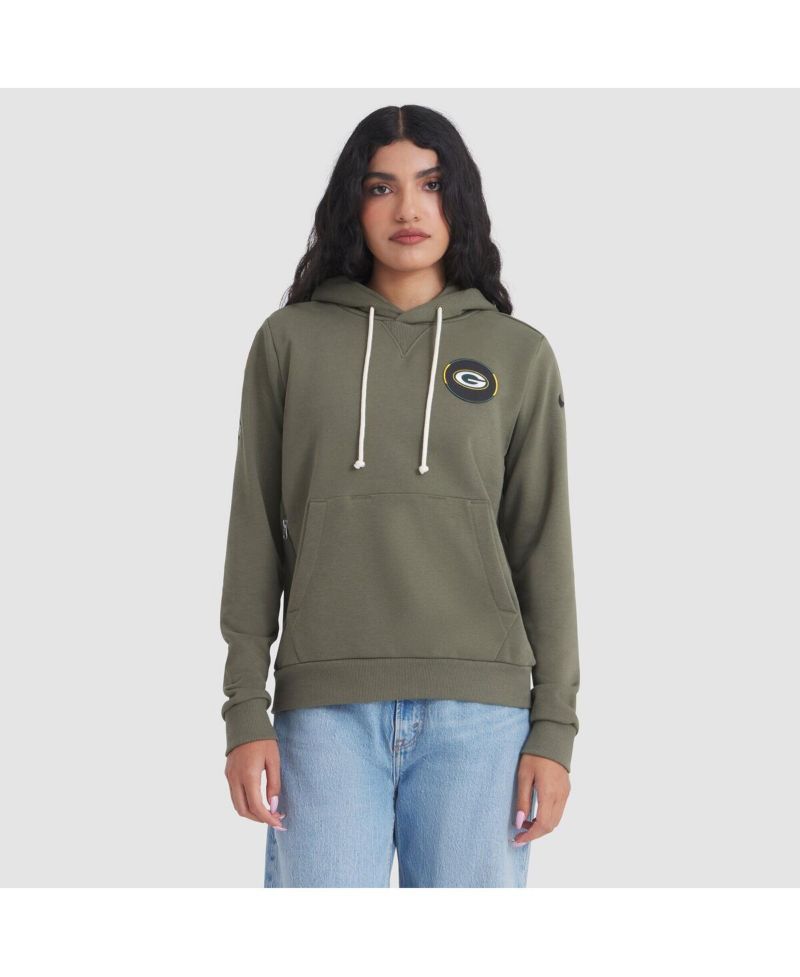 Women's Olive Green Bay Packers 2025 Salute to Service Sideline Standard Issue Dri-FIT Hoodie