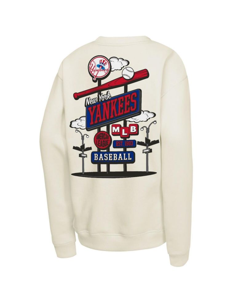 Big Boys and Girls Natural New York Yankees Retro Billboard Sweatshirt