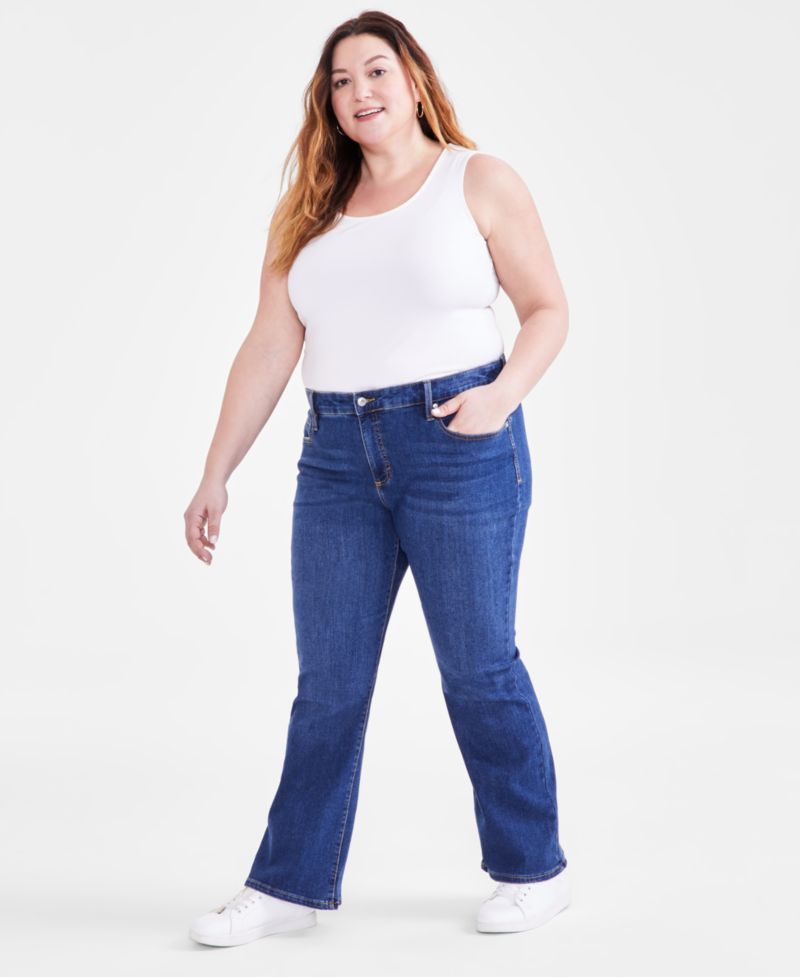 Petite Mid-Rise Curvy Bootcut Jeans, Petite & Petite Short