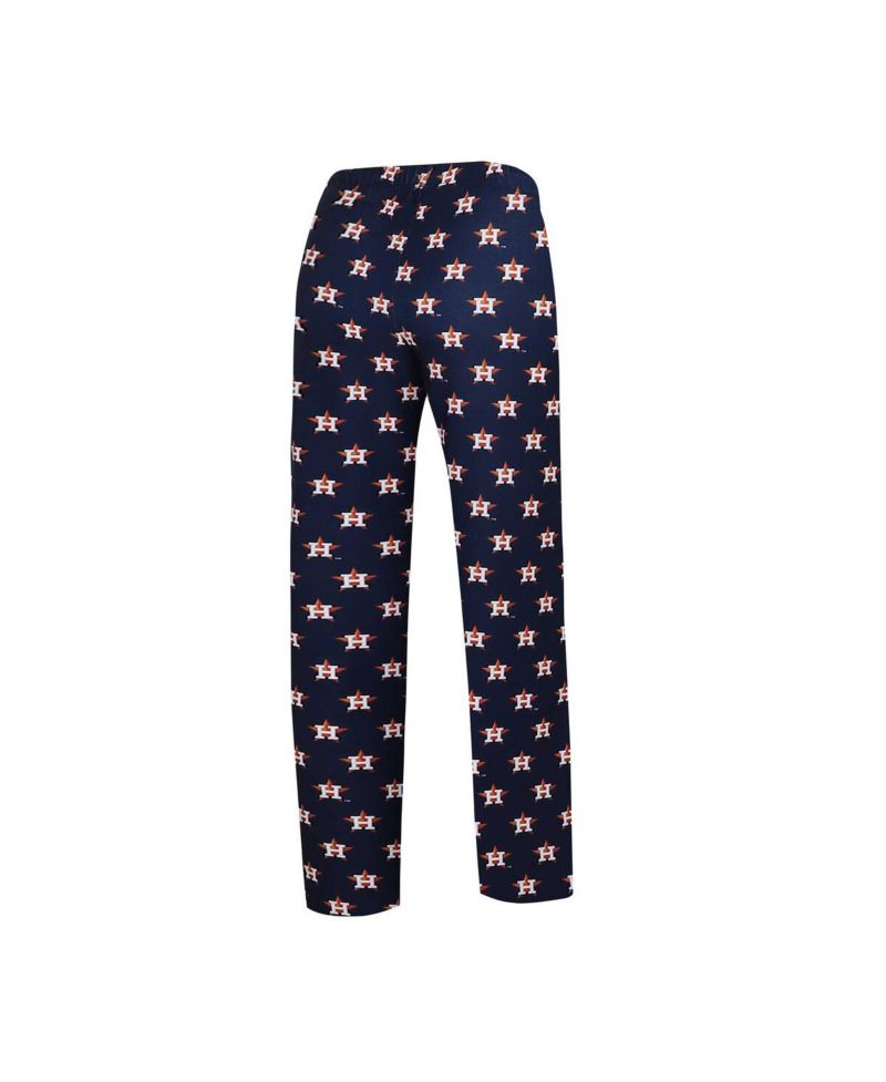 Women's White, Navy Houston Astros Long Sleeve V-Neck T-shirt and Gauge Pants Sleep Set
