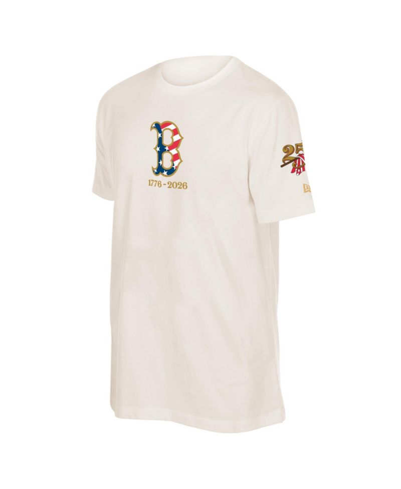 Men's Cream Boston Red Sox 250th Fourth of July T-Shirt