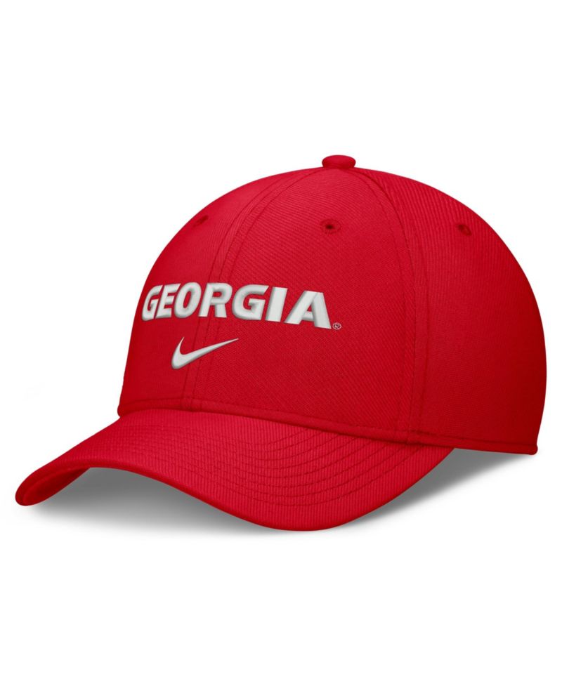 Men's Red Georgia Bulldogs Rise On-Field SwooshFlex Dri-FIT Flex Hat