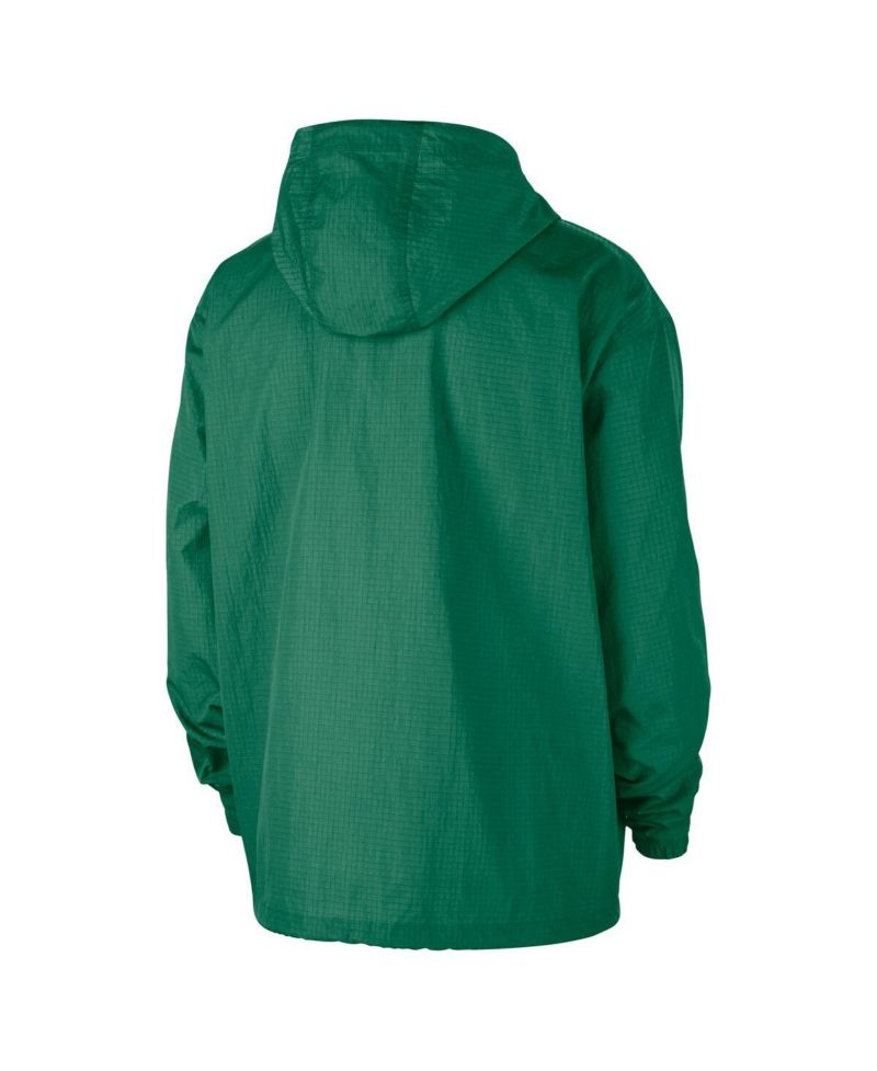 Men's Green Boston Celtics Courtside Premium Club Anorak Quarter-Zip Pullover Hoodie