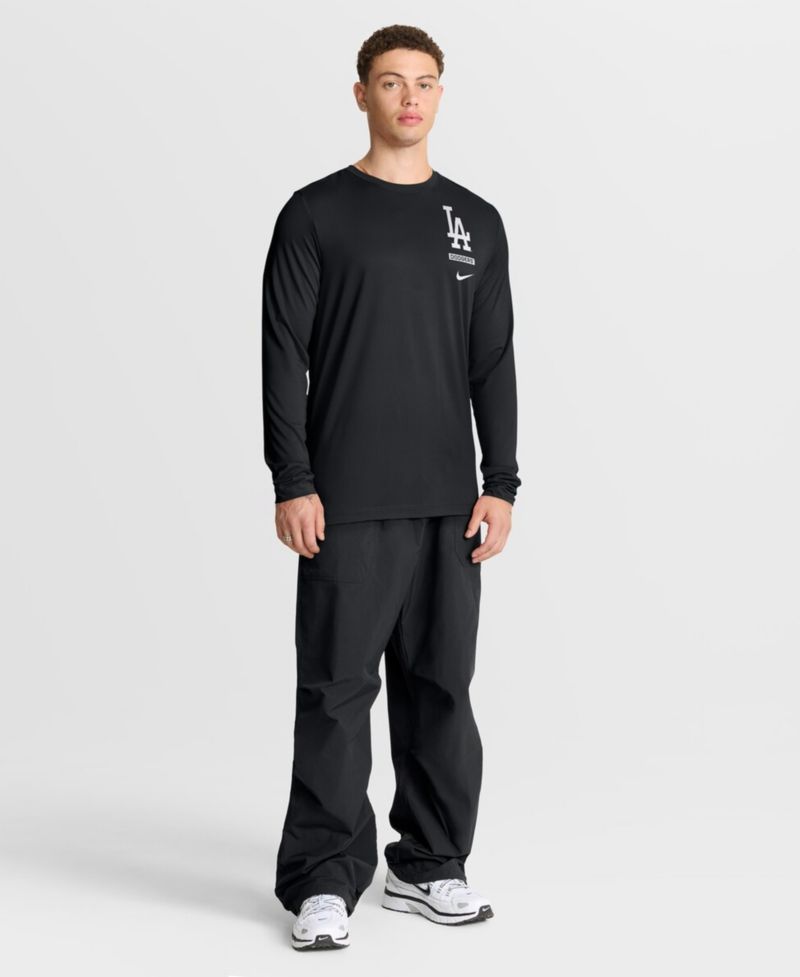 Men's Black Los Angeles Dodgers 2-Hit Legend Dri-FIT Long Sleeve T-Shirt