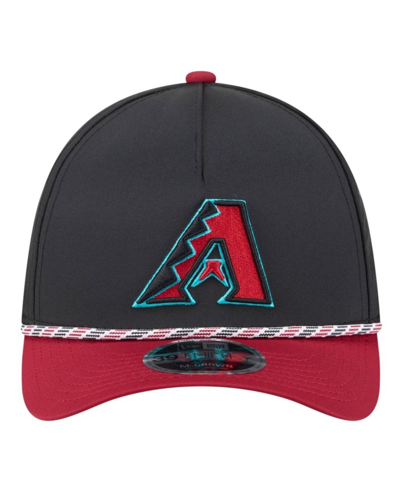 Men's Black/Red Arizona Diamondbacks Rope M-Crown A-Frame 39THIRTY Flex Hat