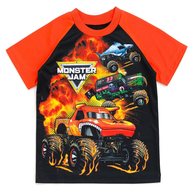 Boys (6 to 16)Grave Digger El Toro Loco Megalodon T-Shirt Tank Top and French Terry Shorts 3 Piece Set Toddler to Big Kid