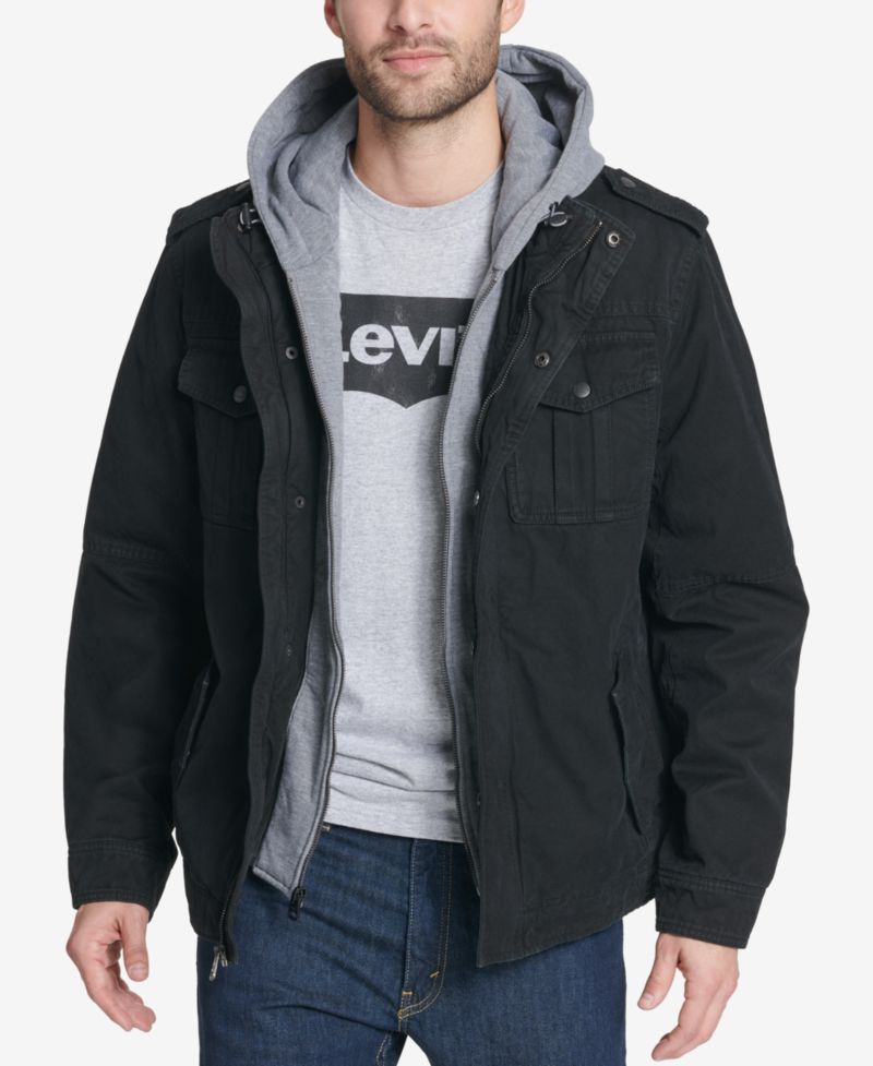 Men's Two Pocket Hooded Trucker Jacket