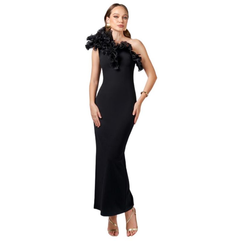 Women's Elena One Shoulder Ruffle Midaxi Dress