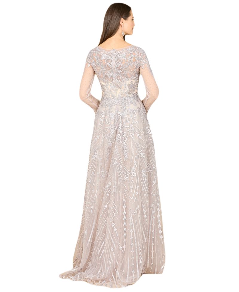 Women's Long Sleeve High Neck Gown