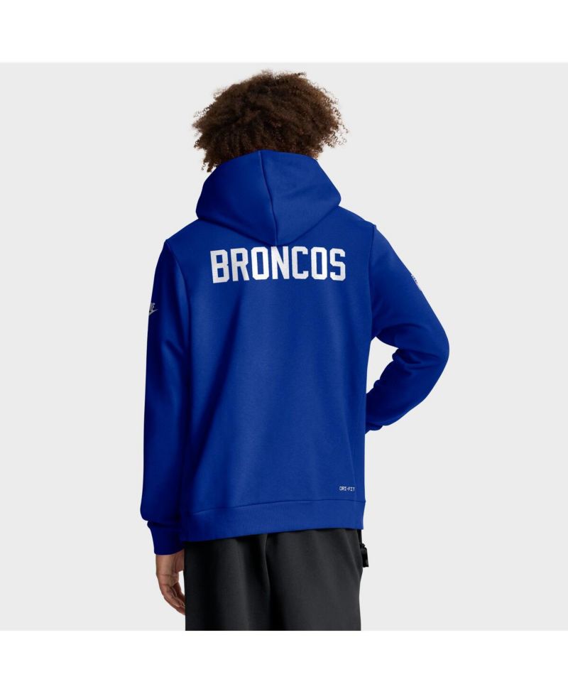 Men's Royal Denver Broncos Sideline Offensive Set Play Performance Pullover Hoodie