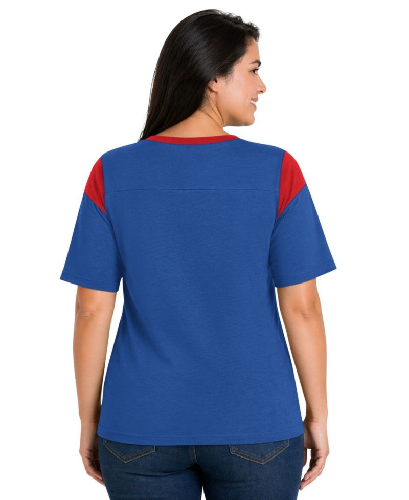 Women's Royal Buffalo Bills Plus Size Linebacker Slub T-Shirt