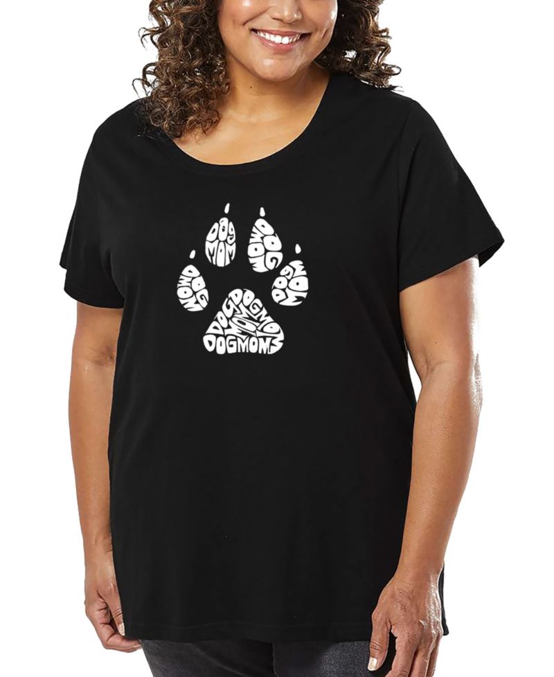 Plus Size Dog Mom Word Art T-Shirt