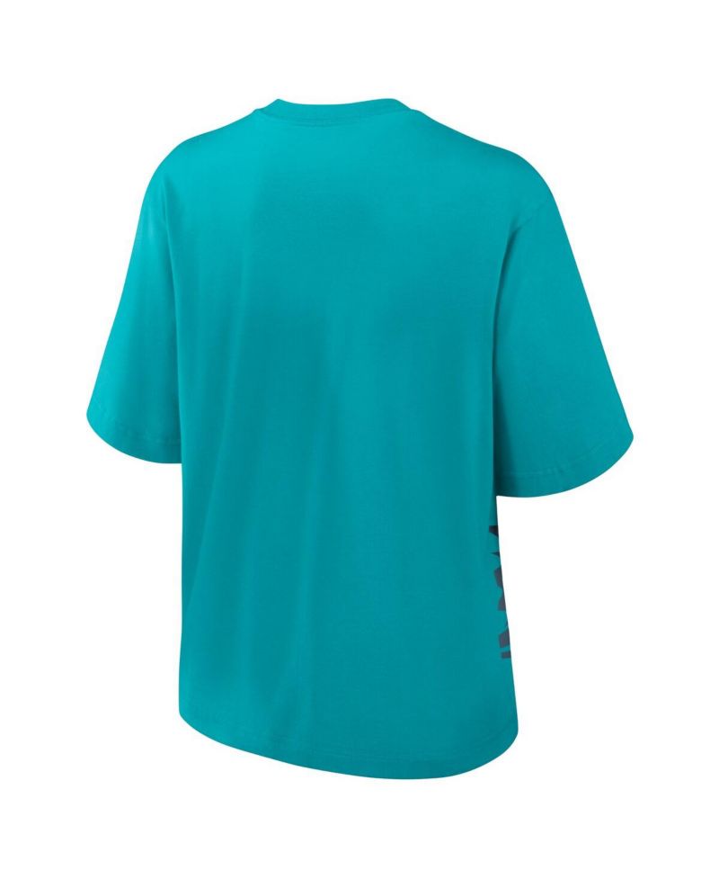 Women's Aqua Miami Dolphins Boxy T-Shirt