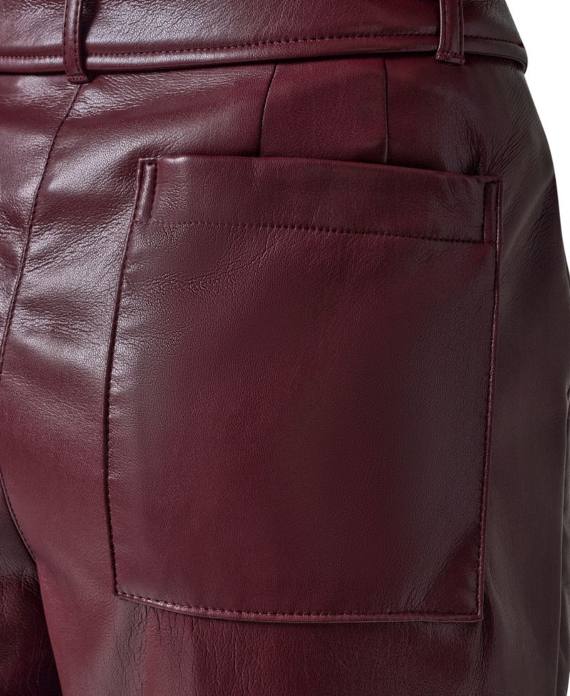 Women's Cargo High-Rise Tapered-Leg Polyurethane Pants