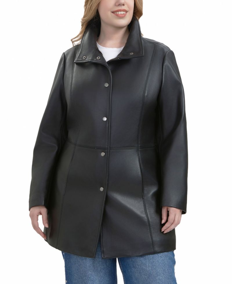 Plus Size Rosie Leather Coat