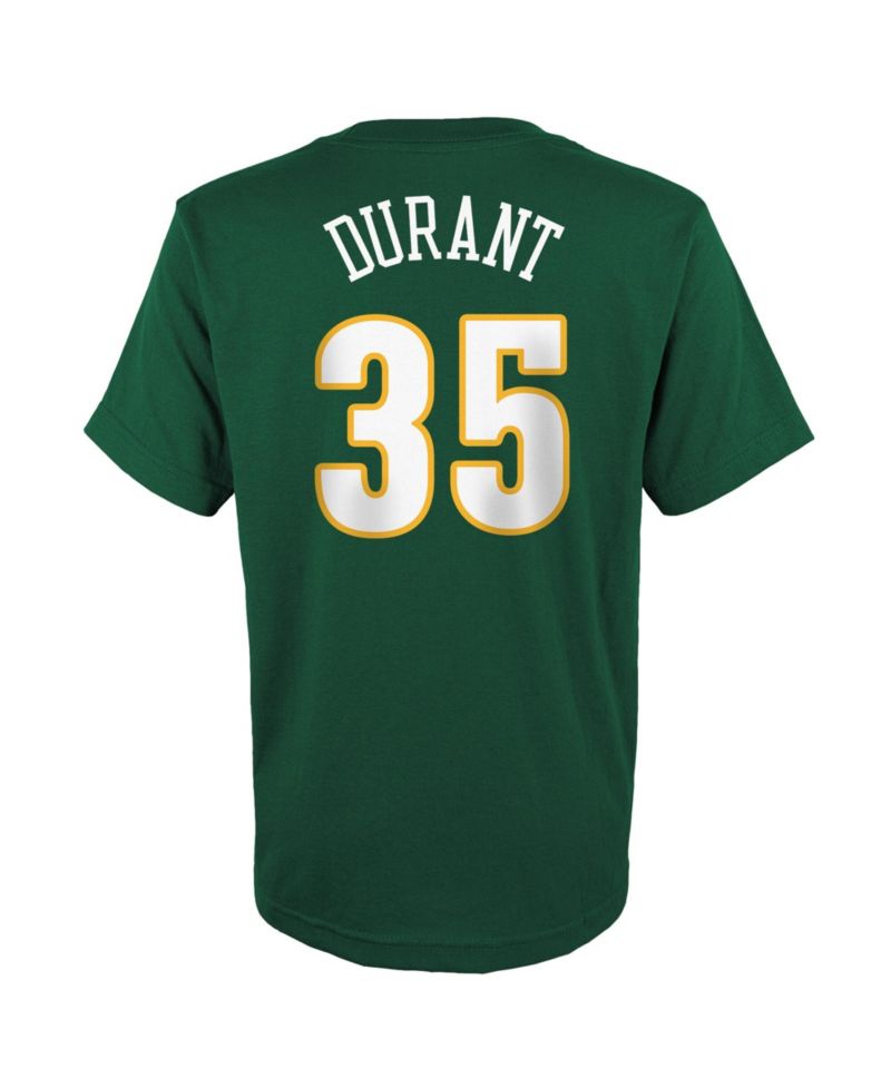 Big Boys and Girls Kevin Durant Green Seattle Supersonics Hardwood Classics Name & Number T-Shirt