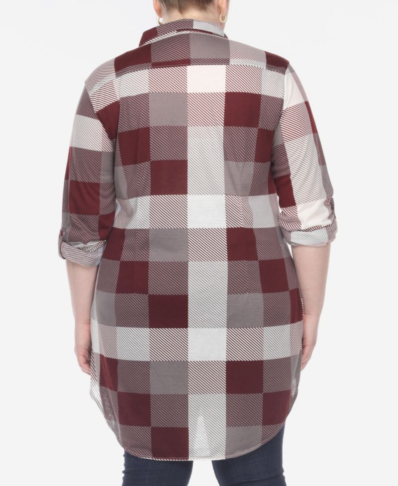 Plus Size Plaid Tunic Shirt