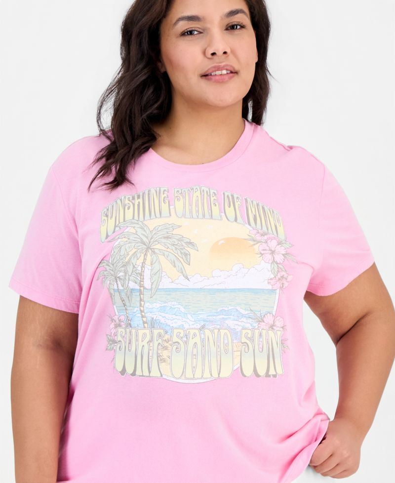 Trendy Plus Sunshine Mineral Wash Graphic Tee