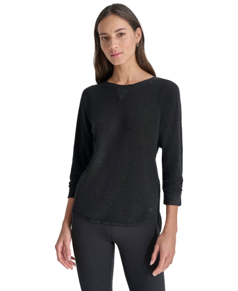 Women's Mini Slub Waffle Three-Quarter-Sleeve T-Shirt