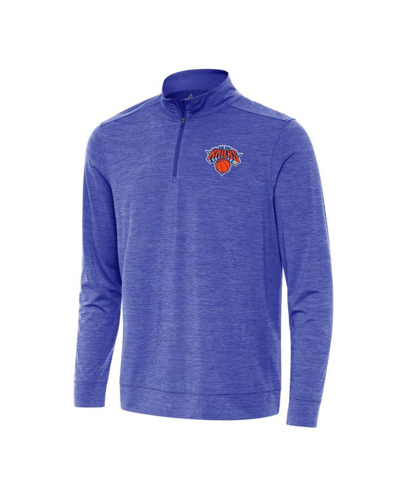 Men's Heather Royal New York Knicks Bright Quarter-Zip