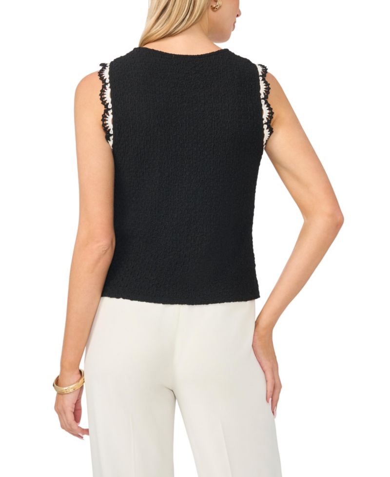 Women's Crewneck Scallop Trim Tank Top