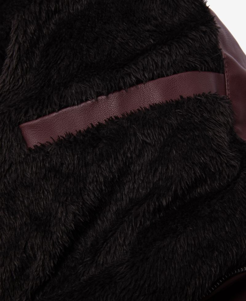 XRAY Men's Moto PU Jacket With Hood and Faux Shearling Lining