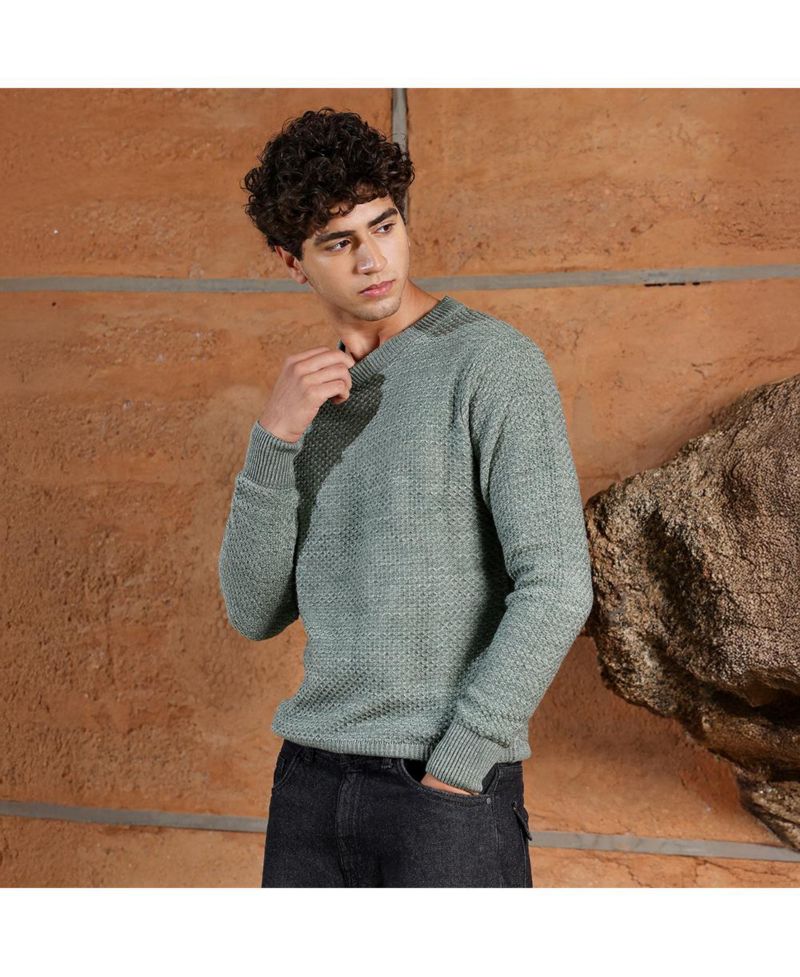 Men's Geo-Jacquard Knit Pullover Sweater