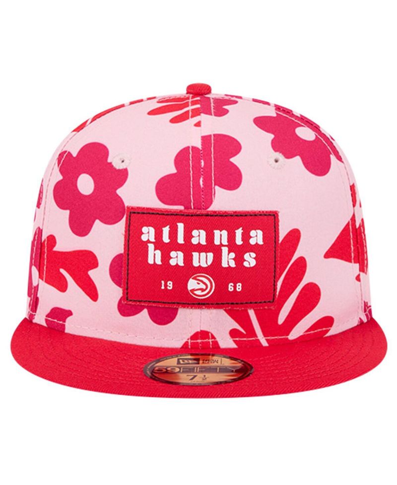 Men's Red Atlanta Hawks Palm Fronds 2-Tone 59FIFTY Fitted Hat