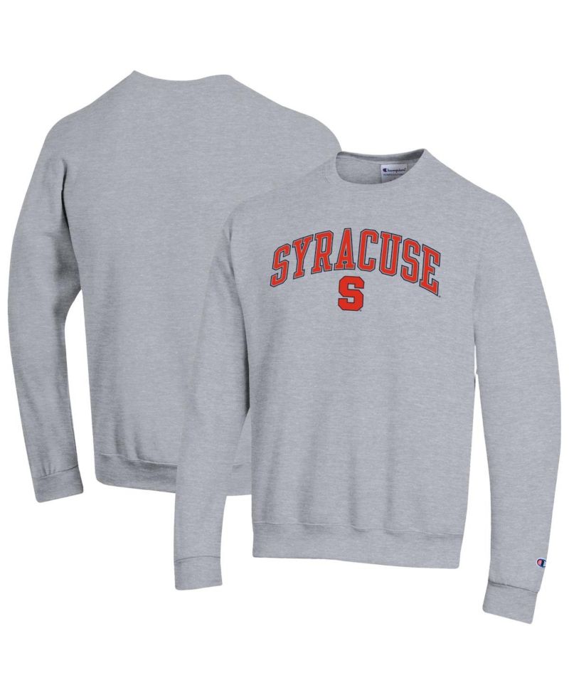 Men's Heather Gray Syracuse Orange Arch Over Logo Pullover Sweatshirt