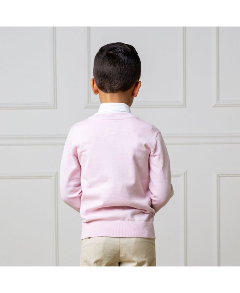 Hope and Henry Boys' Organic Long Sleeve Tipped Cardigan Sweater, Kids