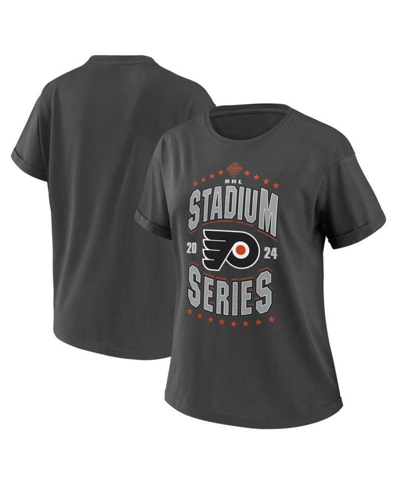 Women's Charcoal Philadelphia Flyers 2024 NHL Stadium Series Boyfriend T-shirt