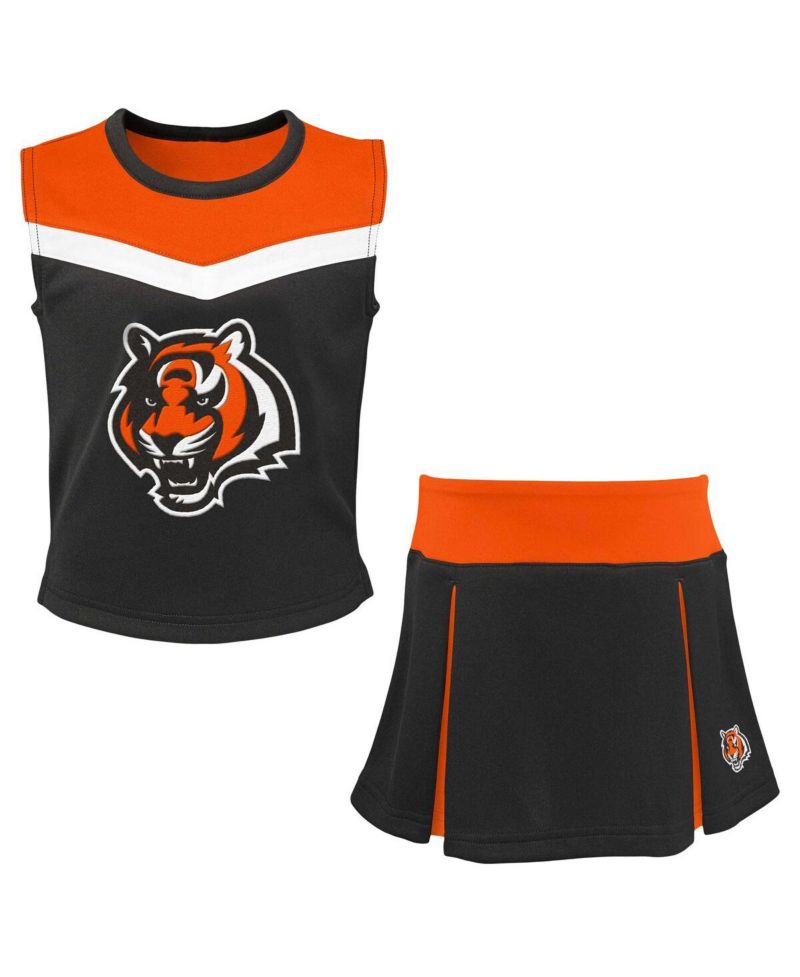 Big Girls 2-Piece Black Cincinnati Bengals Spirit Cheerleader Dress Set
