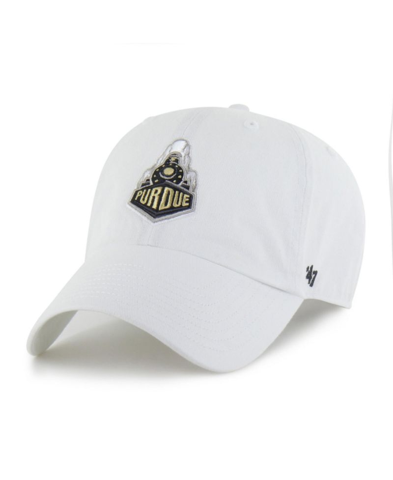 Men's and Women's '47 White Purdue Boilermakers Mascot Clean Up Adjustable Hat