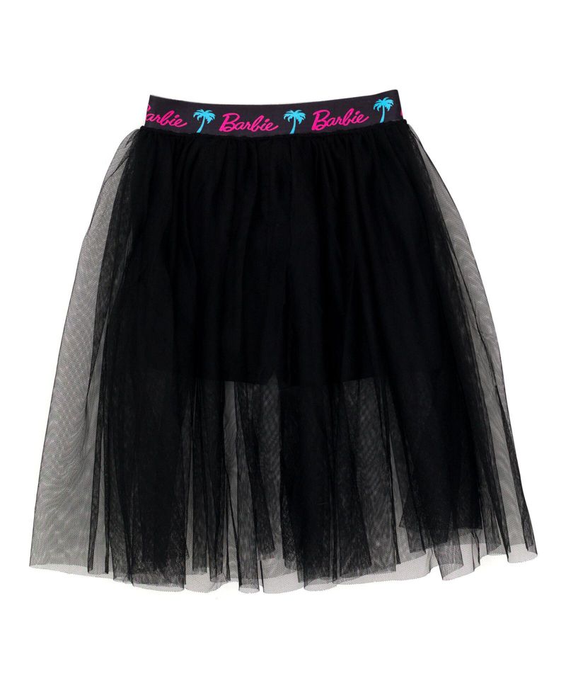 Cropped Boxy Drop Shoulder T-Shirt and Mesh Tulle Skort