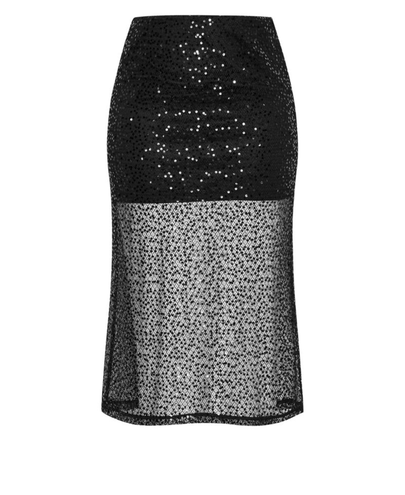 Plus Size Stardust Sequin Maxi Skirt