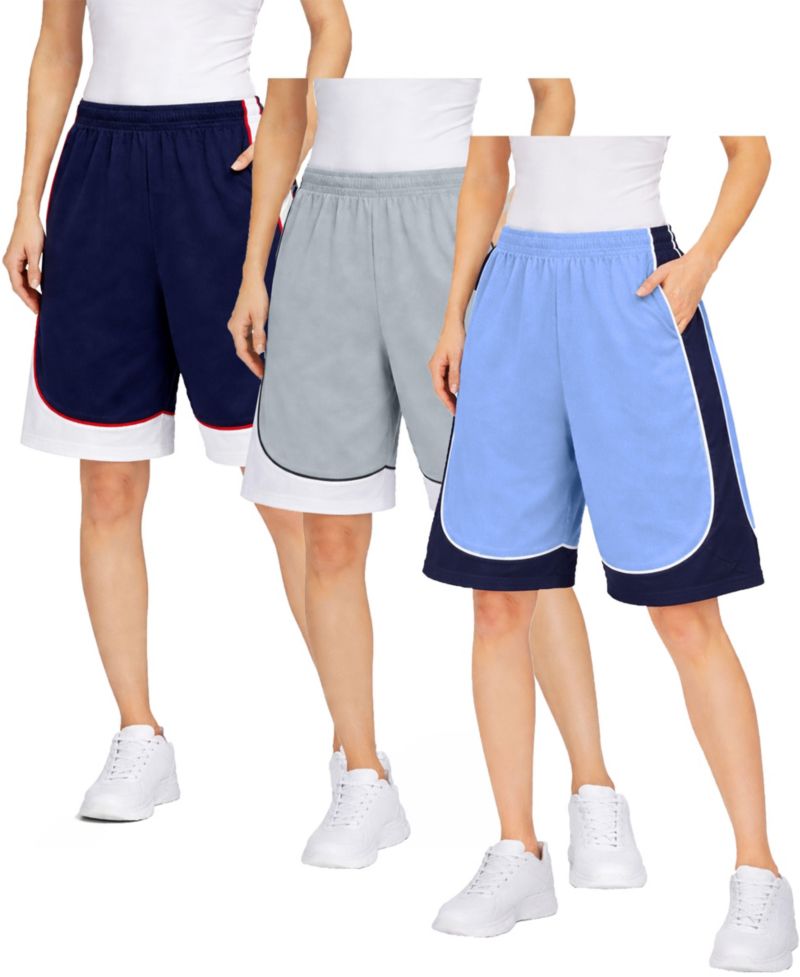 Women's Loose Fit Moisture-Wicking Performance Shorts-3 Pack