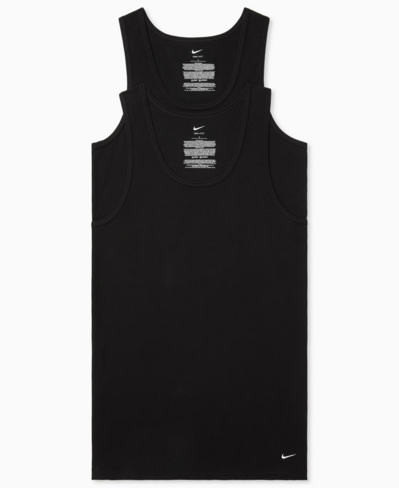 Men's Essential Stretch Ribbed Tank Undershirts, 2-Pack