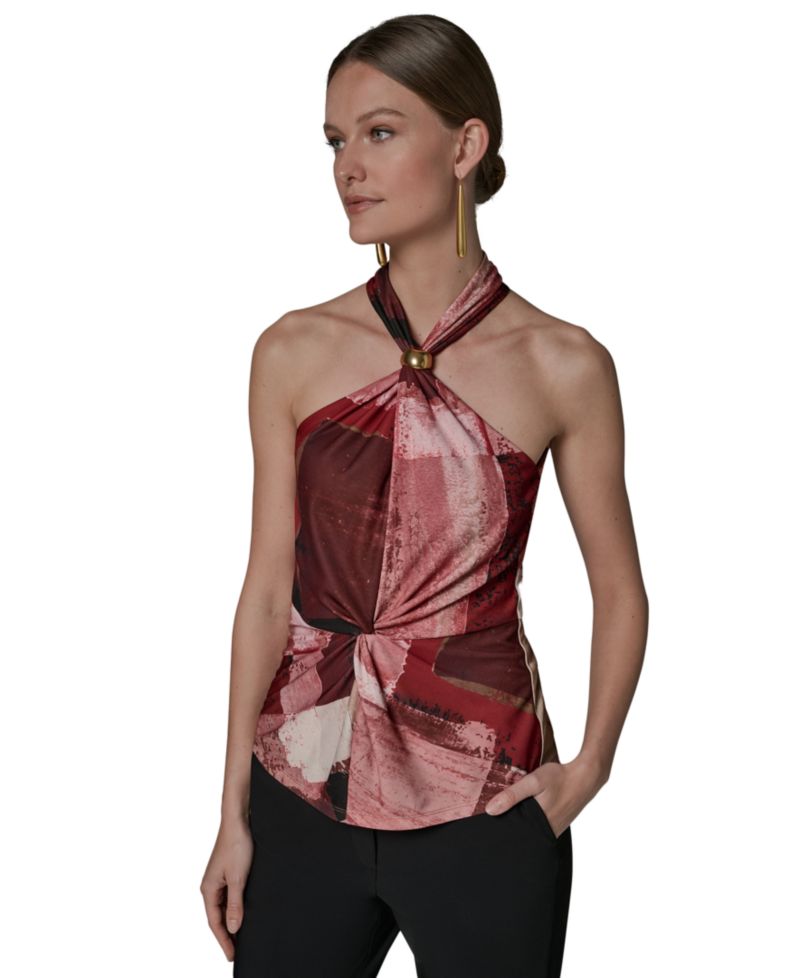 Women's Geometric Printed Halter Neck Top