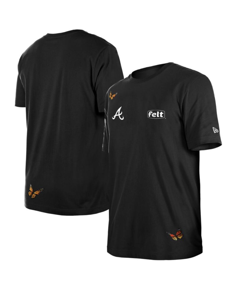 X Felt Men's New Era x Felt Black Atlanta Braves T-Shirt
