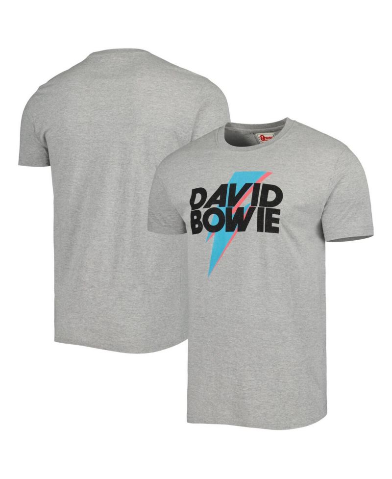 Men's and Women's Heather Gray David Bowie Brass Tacks T-shirt