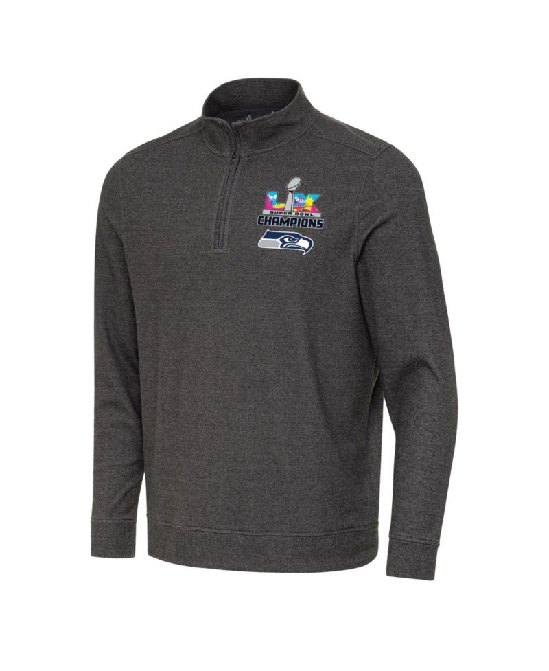 Men's Black Seattle Seahawks Super Bowl LX s Subtle Quarter-Zip Pullover Jacket