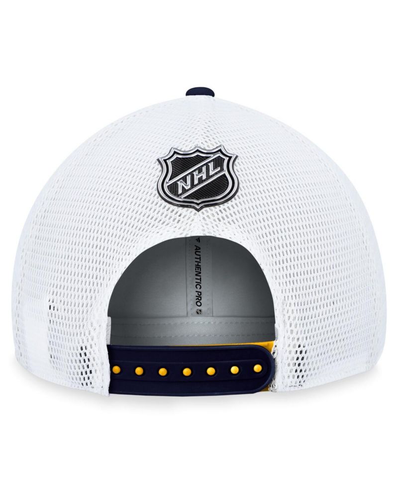 Men's Gold St. Louis Blues Authentic Pro Rink Trucker Adjustable Hat